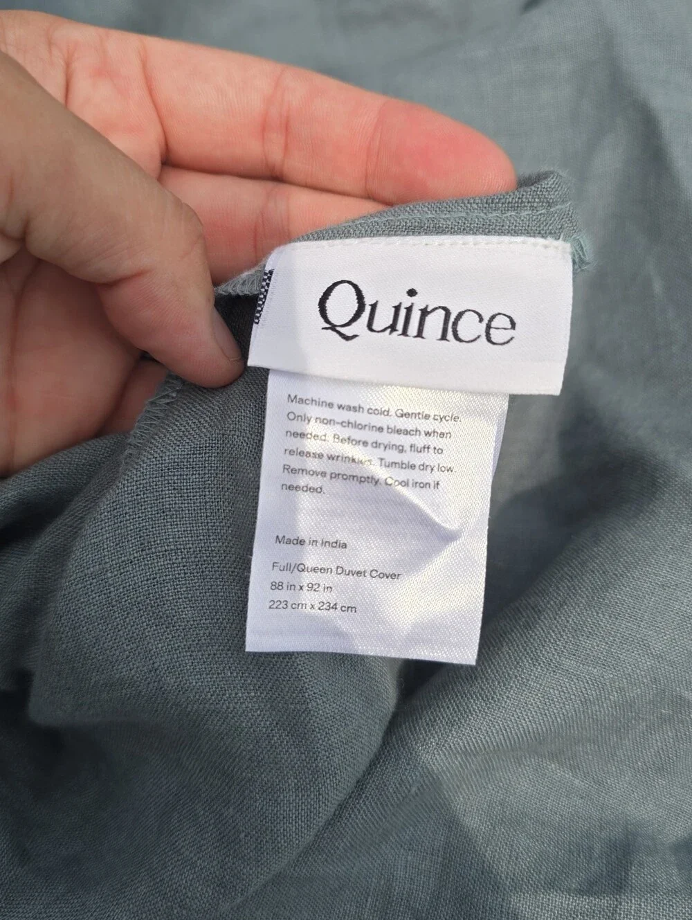 New Quince European 100% Linen Duvet Cover & SHAM SET Ocean Full Queen
